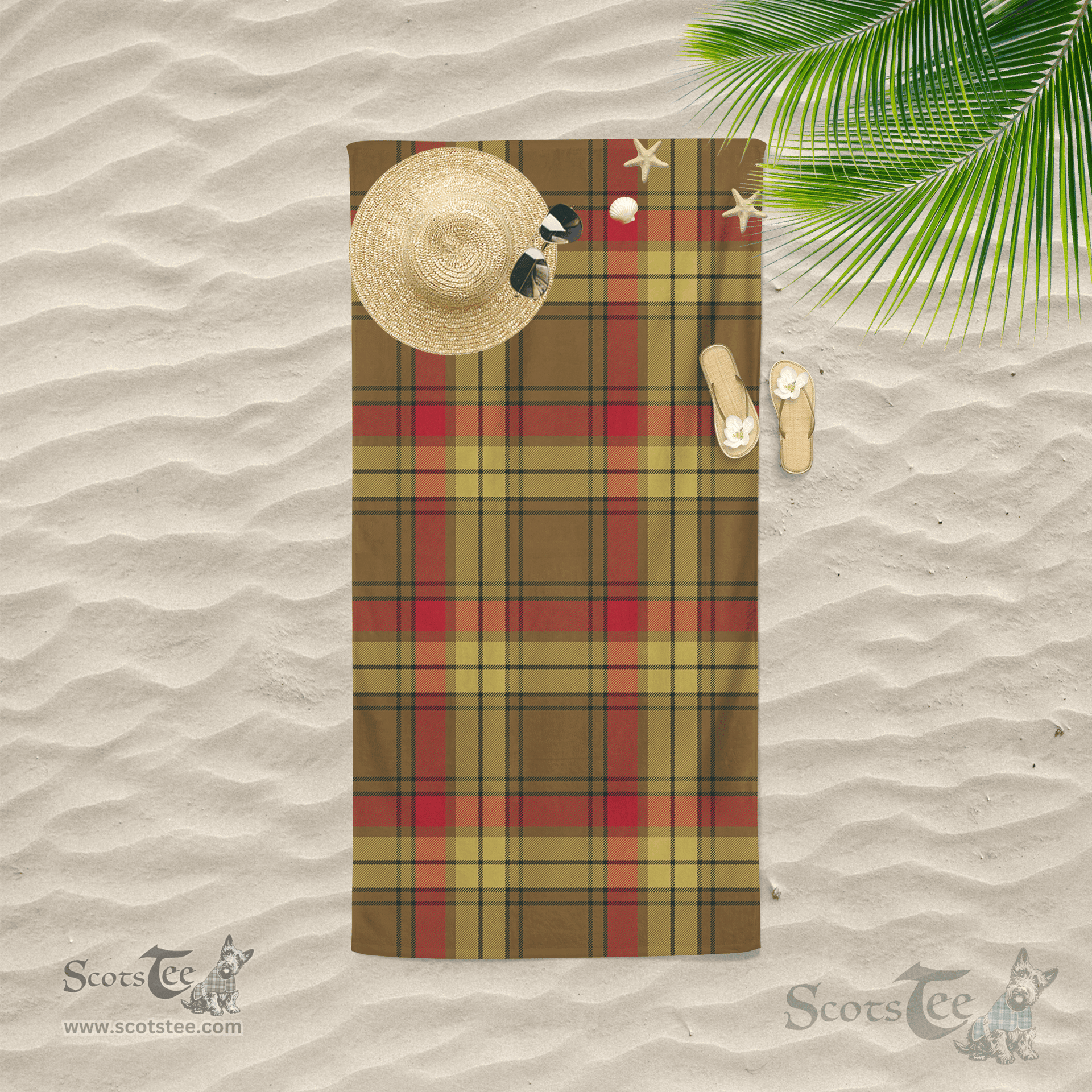 Scottish MacMillan Old Weathered Clan Tartan Beach Towel