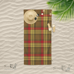 Scottish MacMillan Old Weathered Clan Tartan Beach Towel