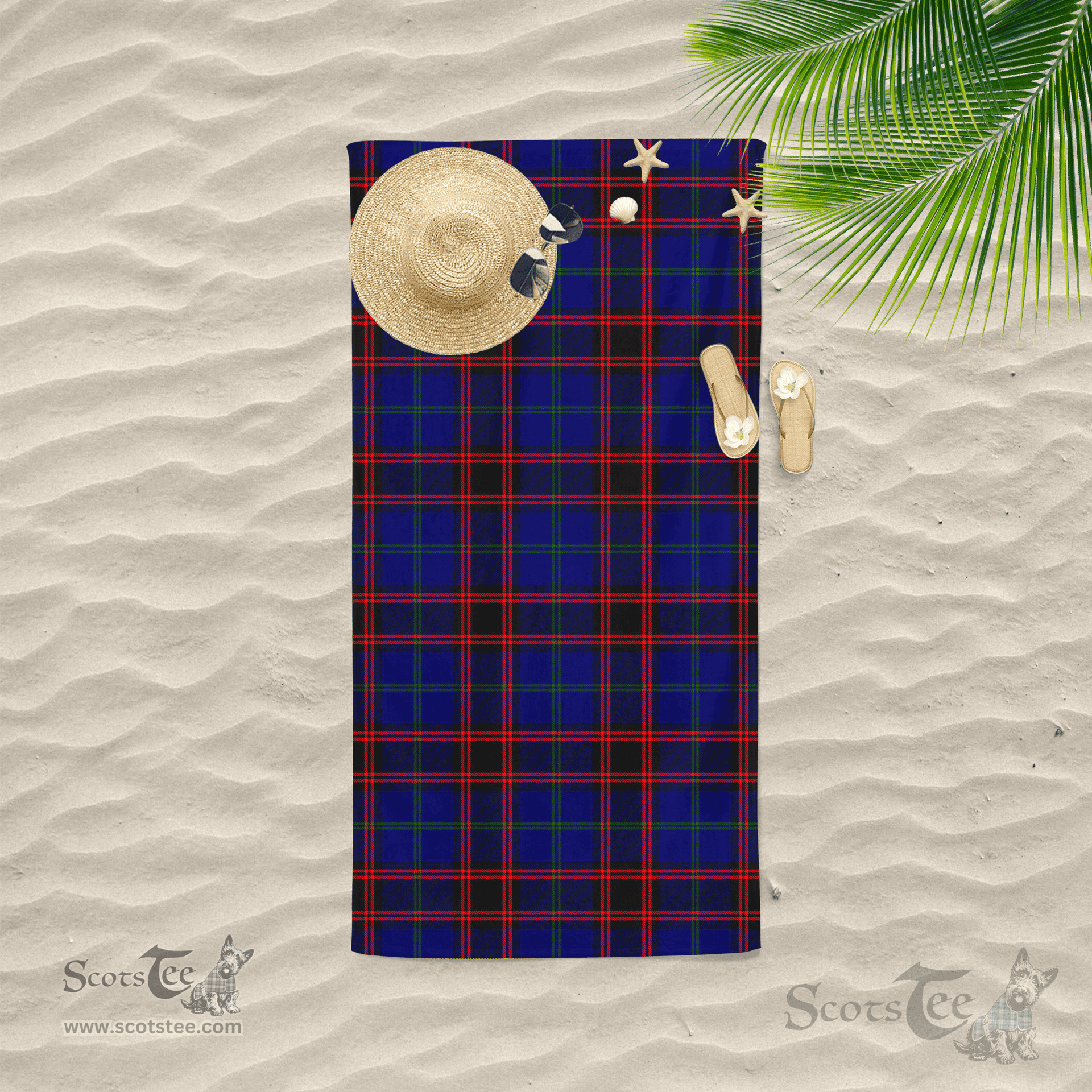 Scottish Wedderburn Clan Tartan Beach Towel