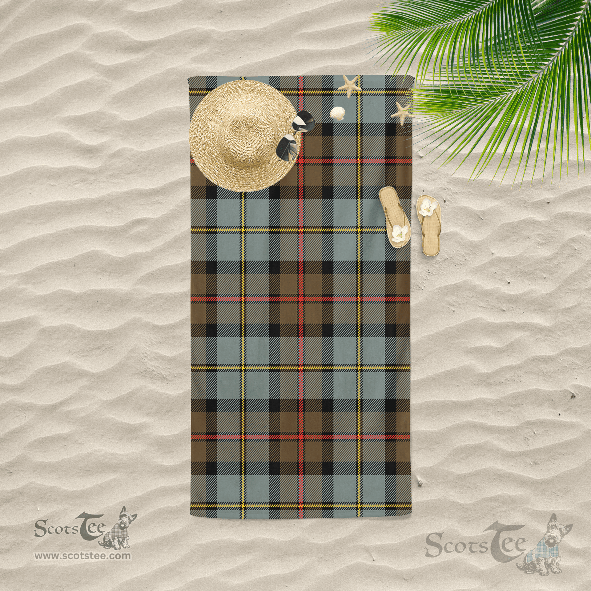 Scottish MacLeod Of Harris Weathered Clan Tartan Beach Towel