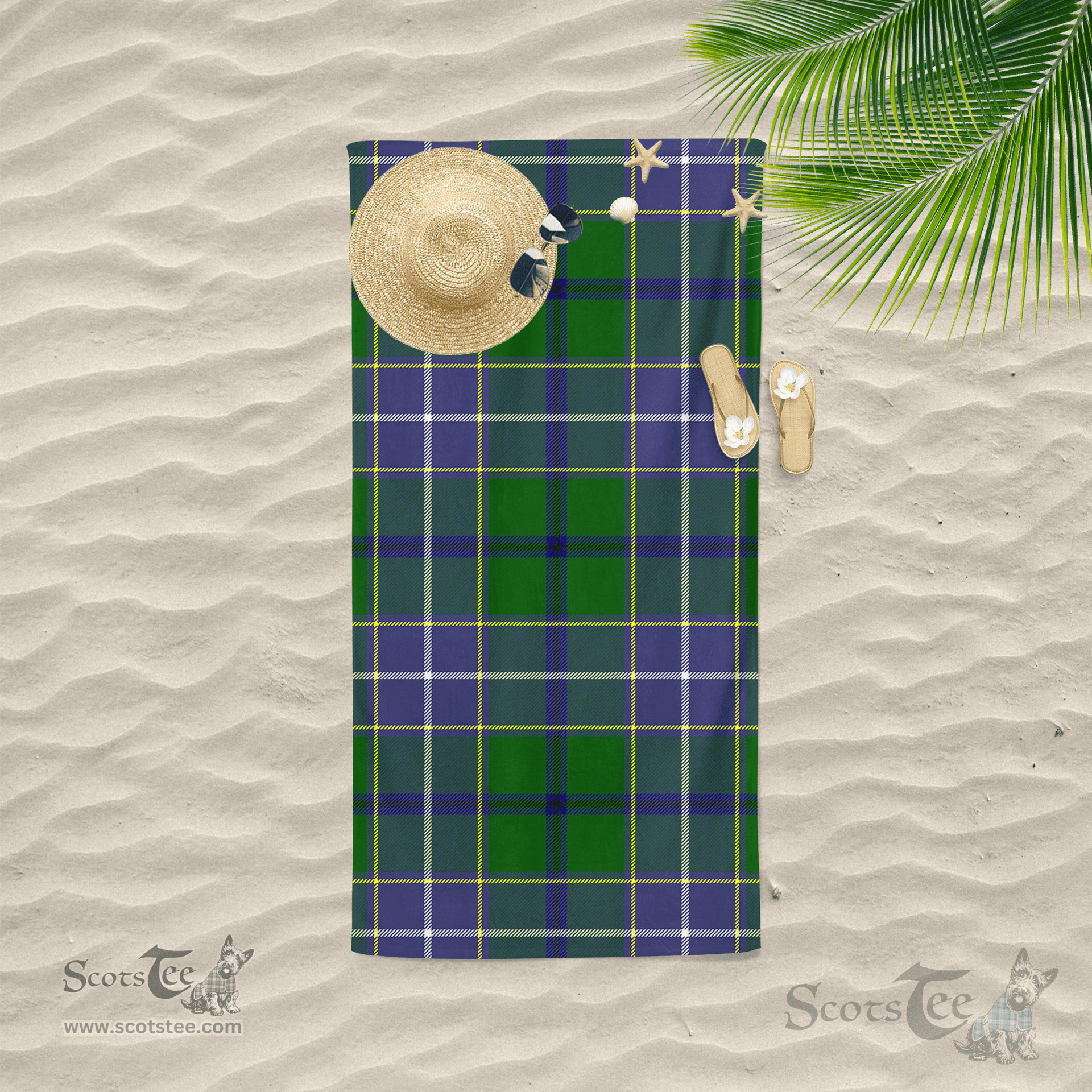Scottish Wishart Hunting Clan Tartan Beach Towel