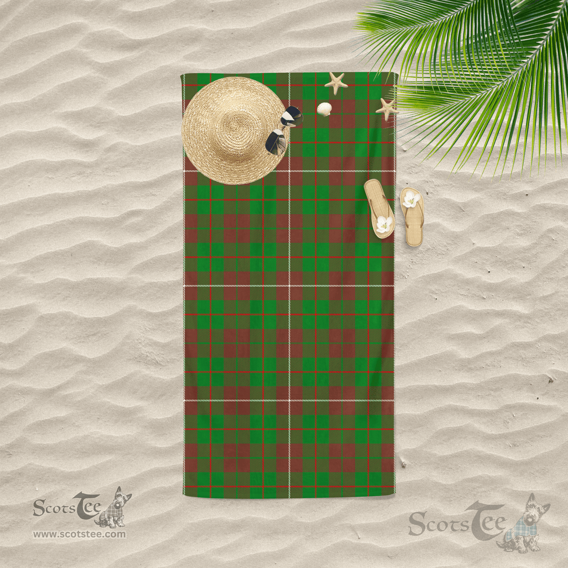 Scottish MacKinnon Hunting Modern Clan Tartan Beach Towel