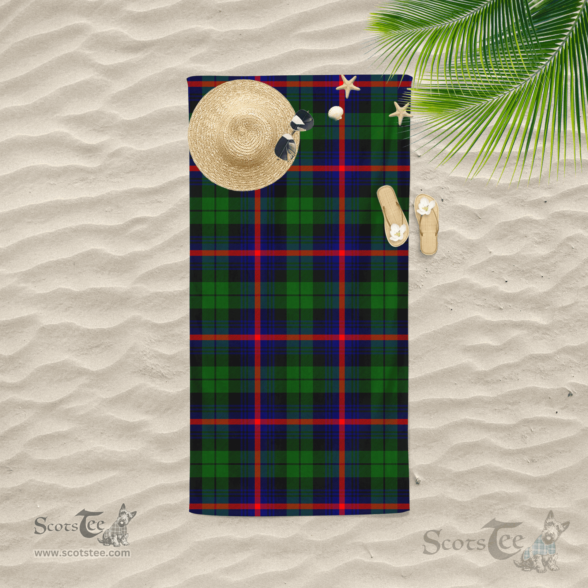 Scottish Urquhart Modern Clan Tartan Beach Towel