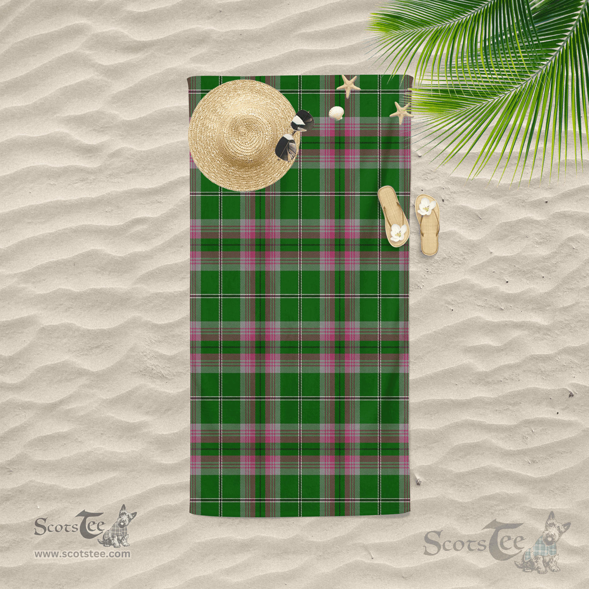 Scottish Gray Hunting Clan Tartan Beach Towel
