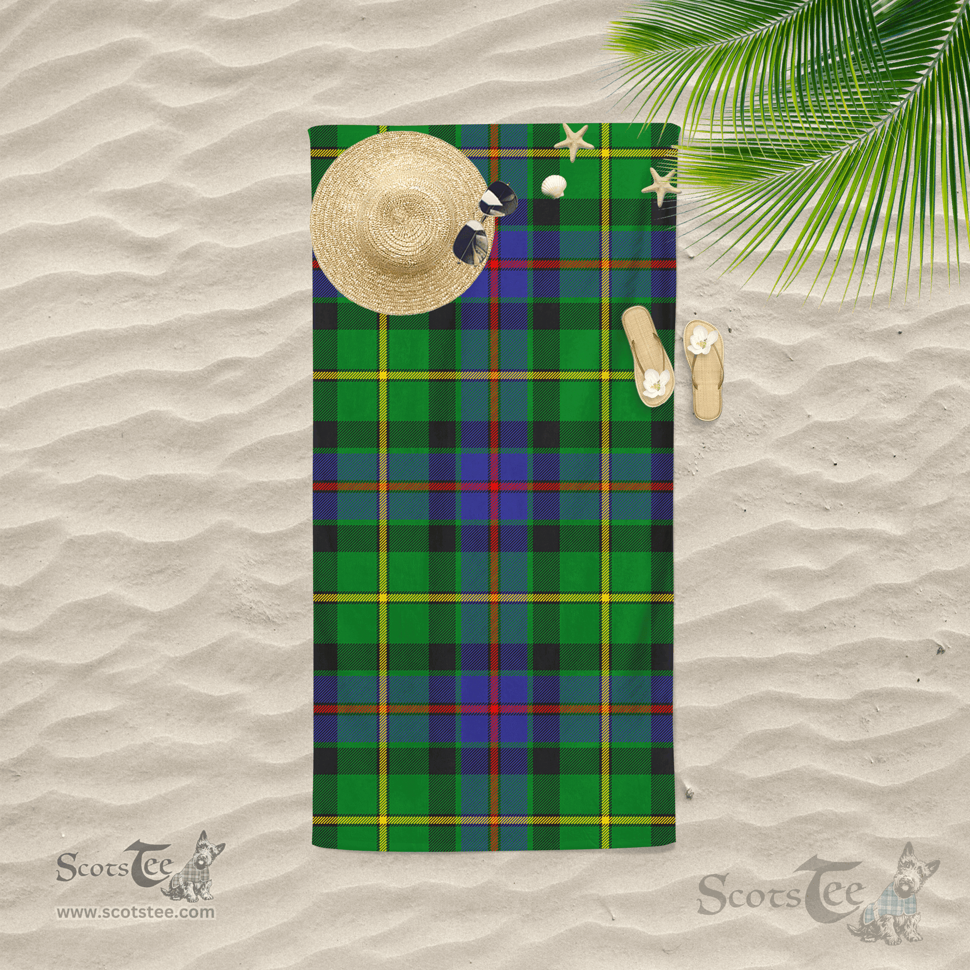Scottish Tait Clan Tartan Beach Towel