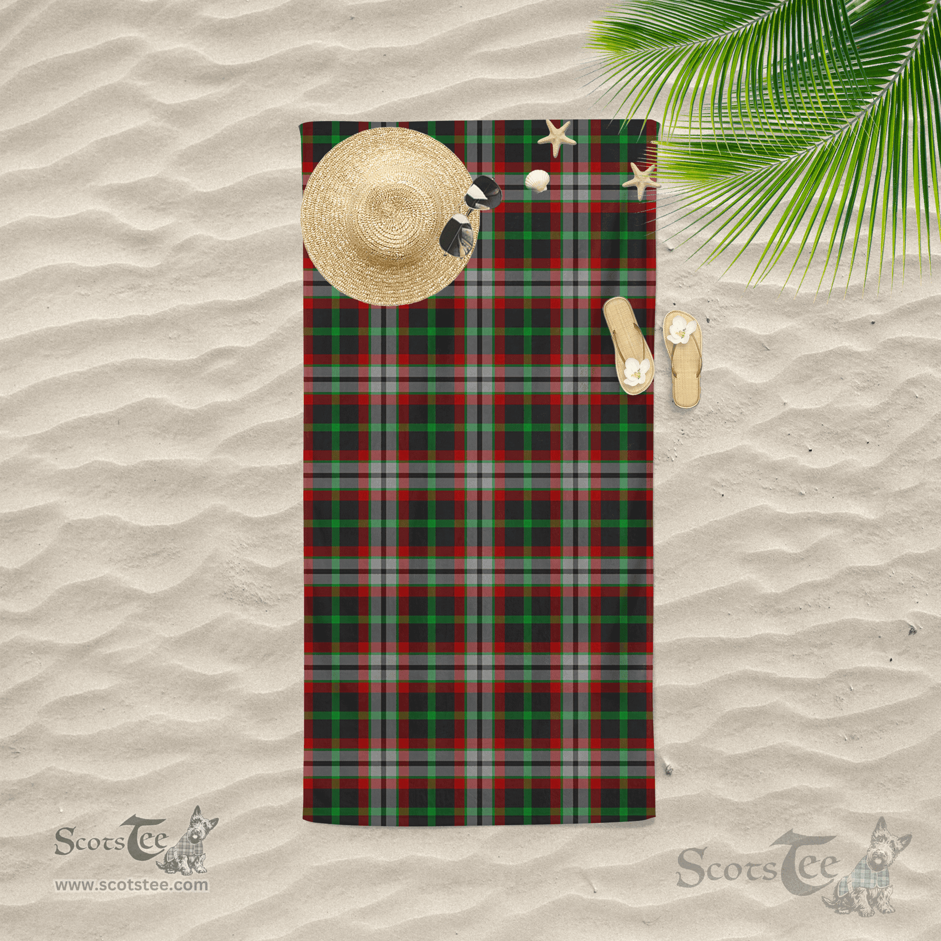 Scottish Lindsay Hunting Clan Tartan Beach Towel