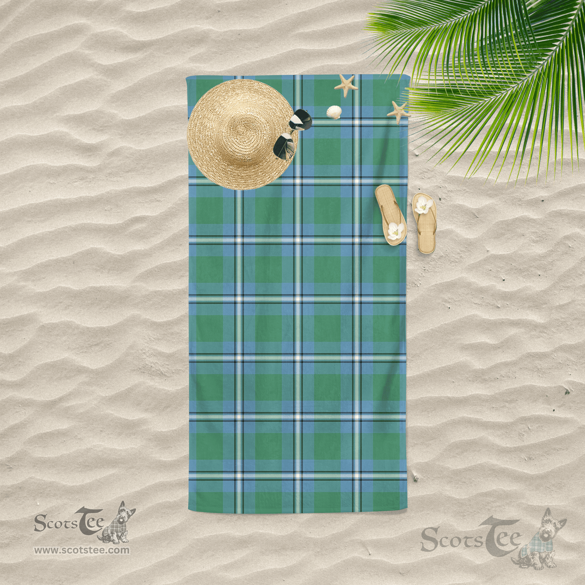 Scottish Irvine Clan Tartan Beach Towel