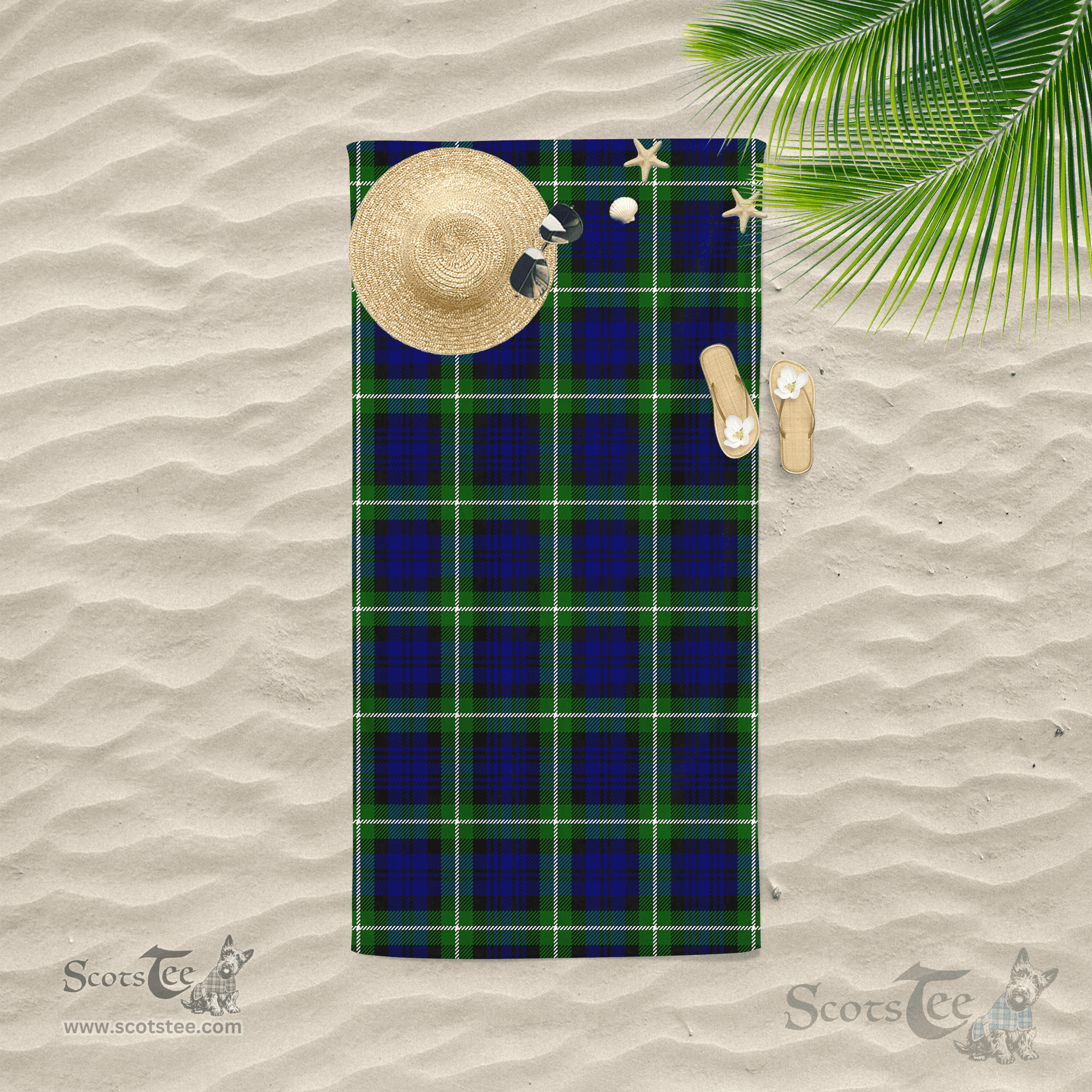Scottish Lamont Modern Clan Tartan Beach Towel