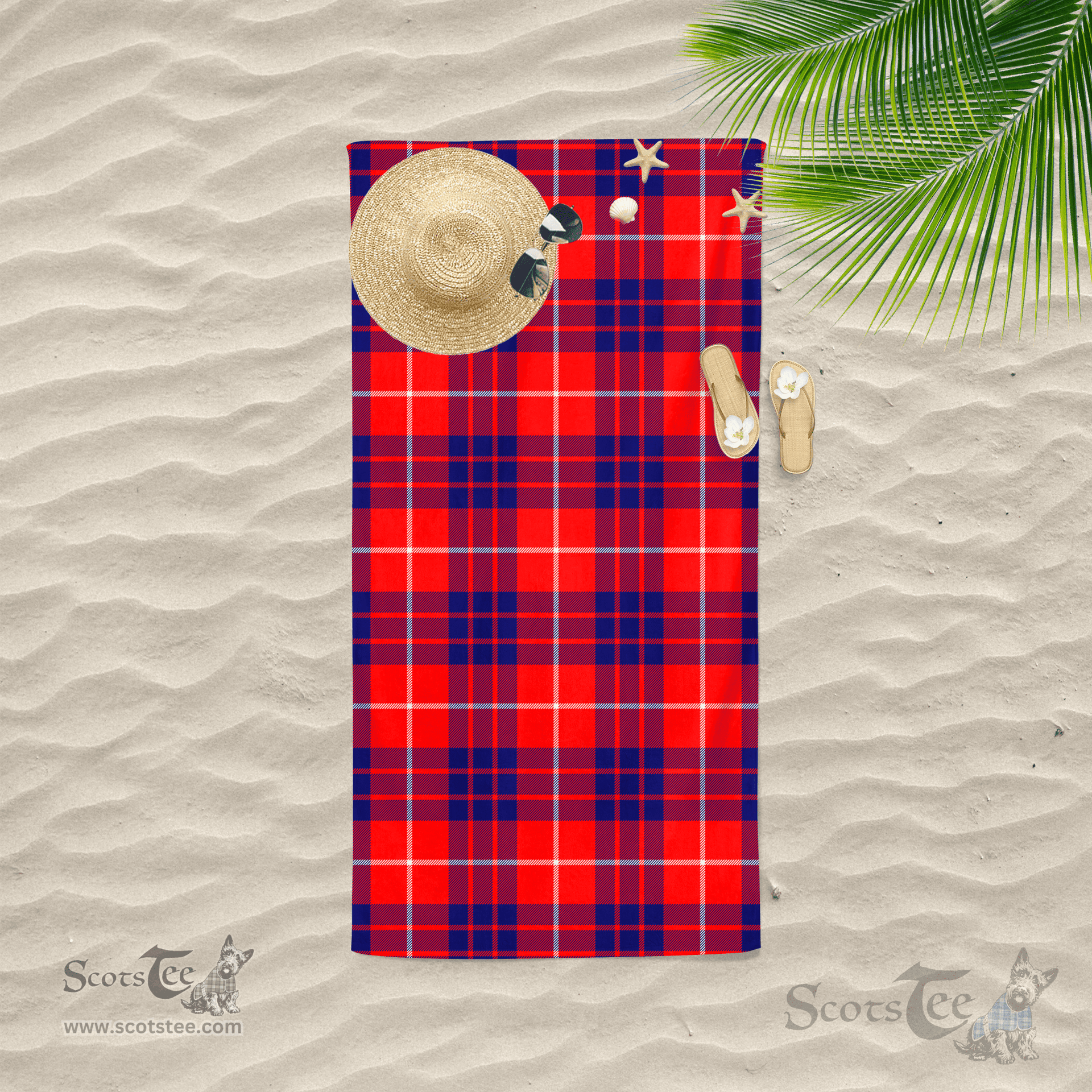 Scottish Hamilton Modern Clan Tartan Beach Towel