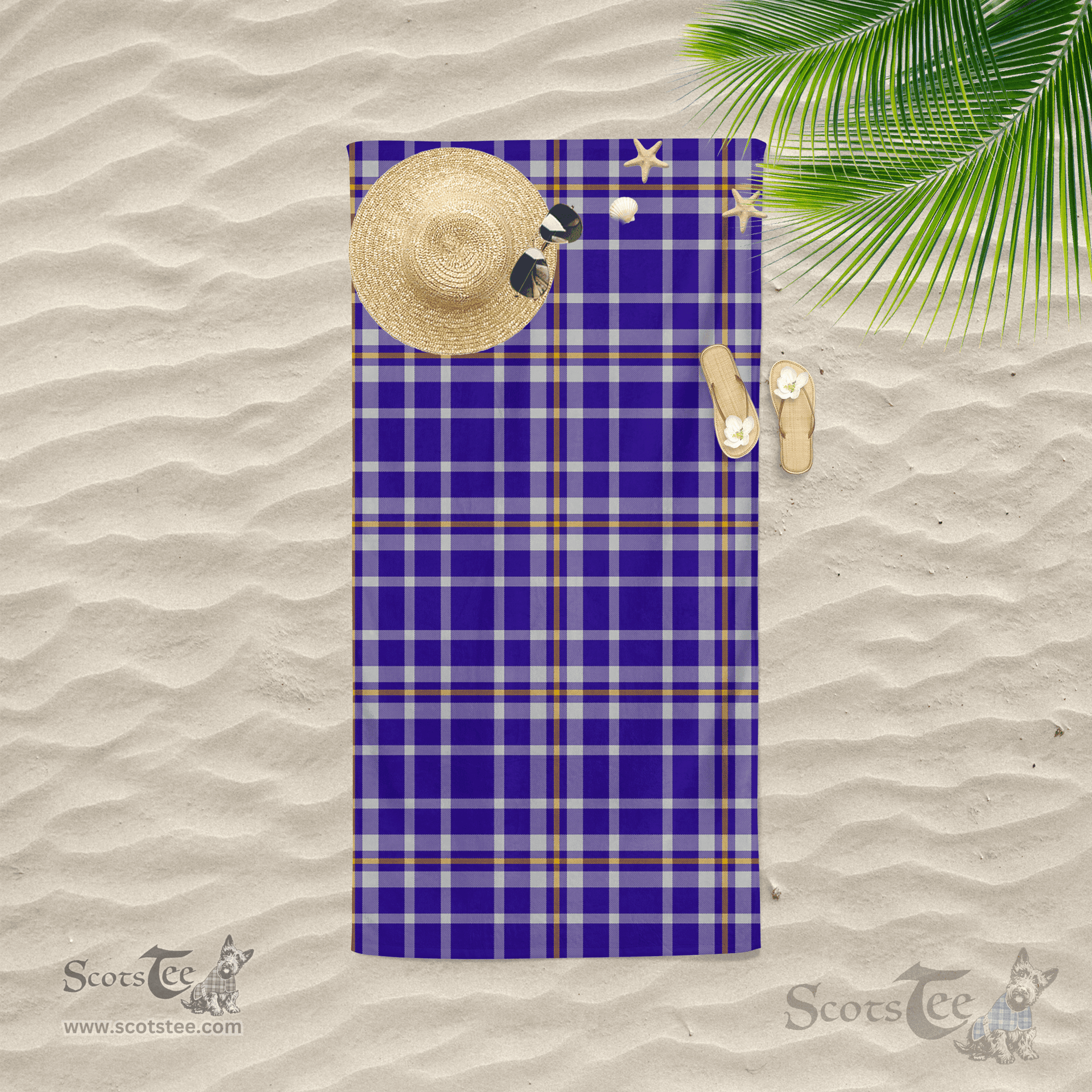 Scottish Ochterlony Clan Tartan Beach Towel