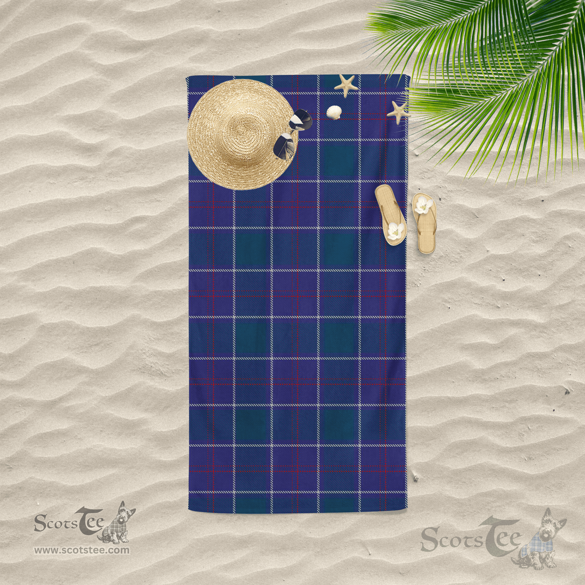 Scottish Navy US Edzell Tartan Clan Tartan Beach Towel