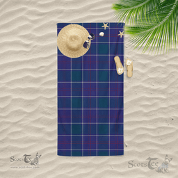 Scottish Navy US Edzell Tartan Clan Tartan Beach Towel