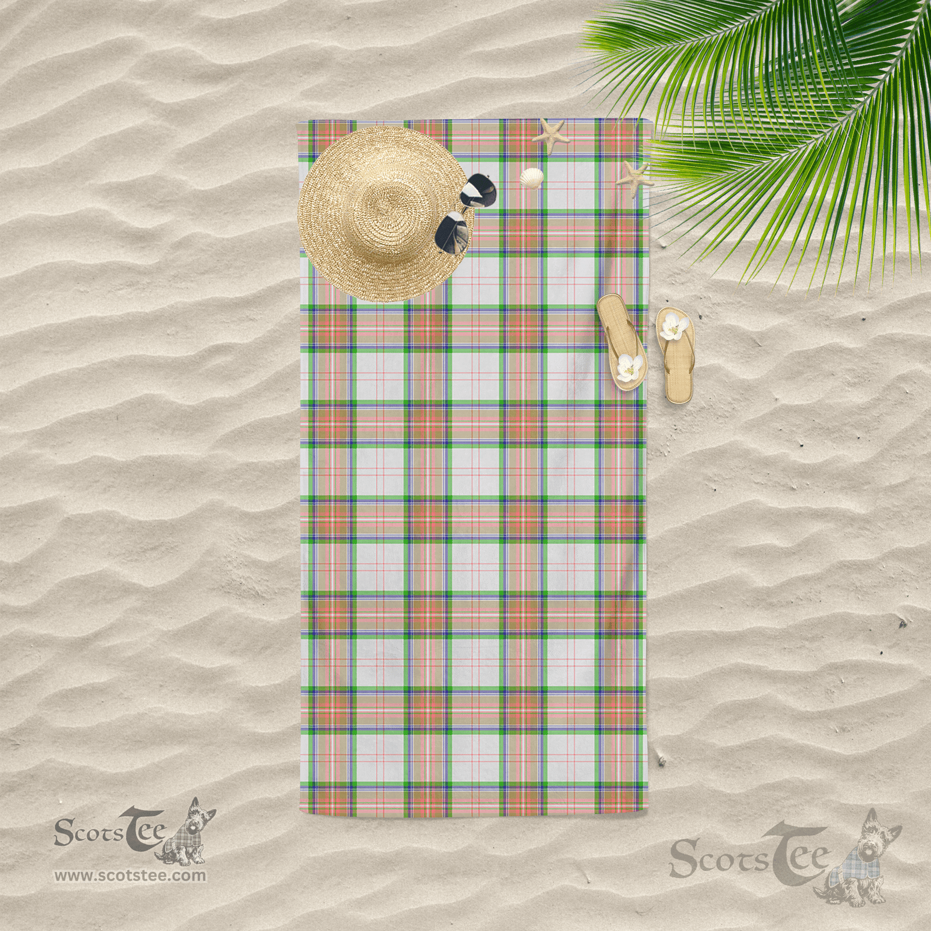 Scottish Grant Of Auchnarrow Clan Tartan Beach Towel