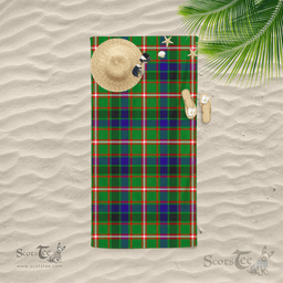 Scottish Reid Green Clan Tartan Beach Towel