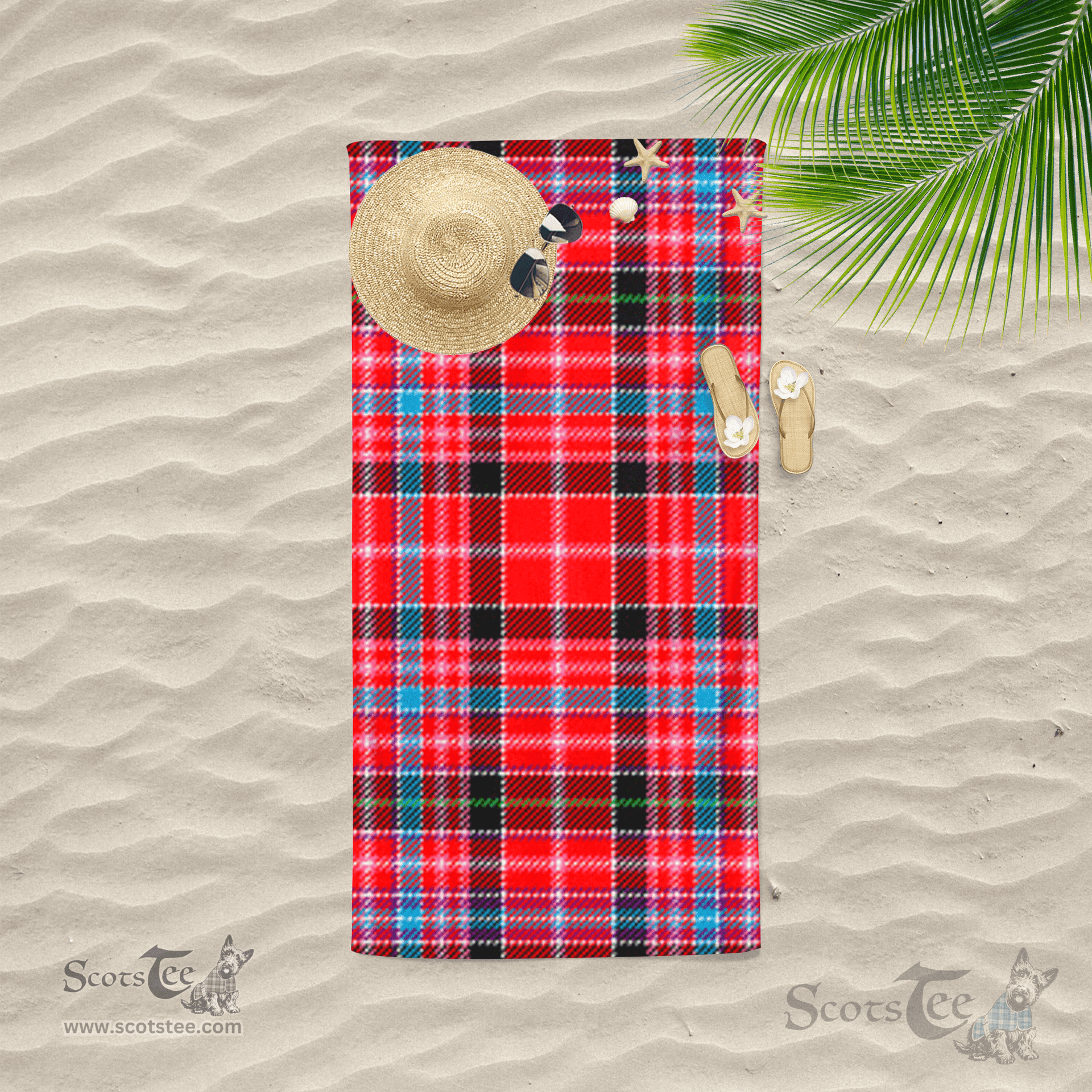 Scottish Pitblado Clan Tartan Beach Towel