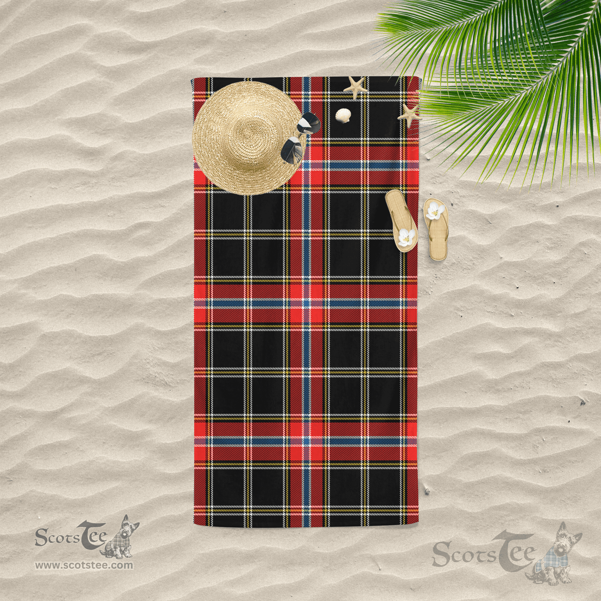 Scottish Norwegian Night Clan Tartan Beach Towel