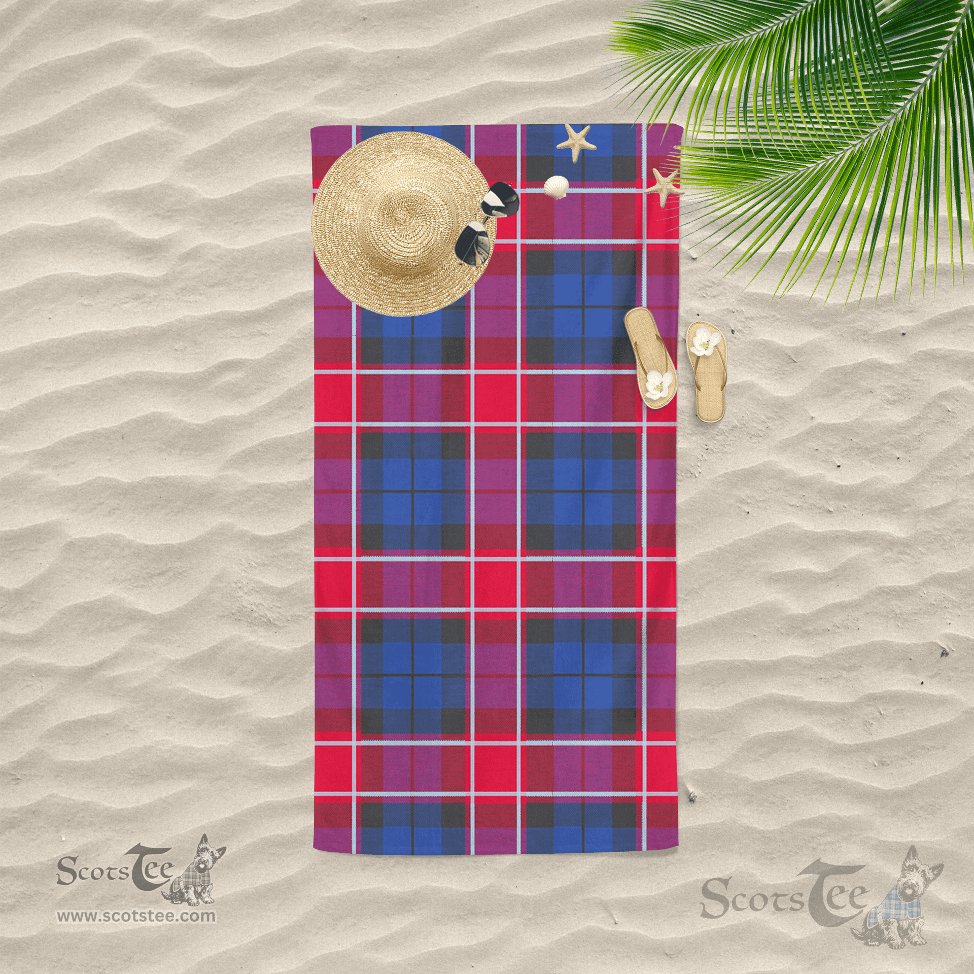 Scottish Graham Of Menteith Pink Clan Tartan Beach Towel