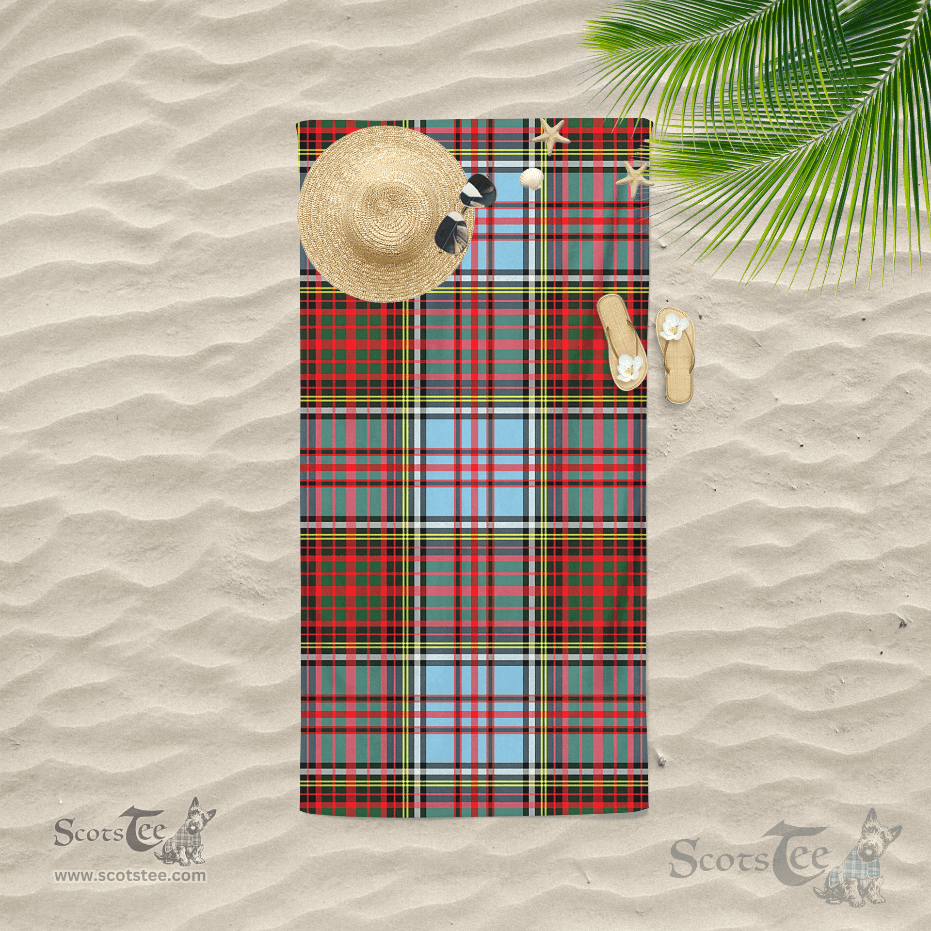 Scottish Anderson Ancient Clan Tartan Beach Towel