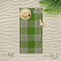 Scottish Cunningham Dress Green Dancers Clan Tartan Beach Towel