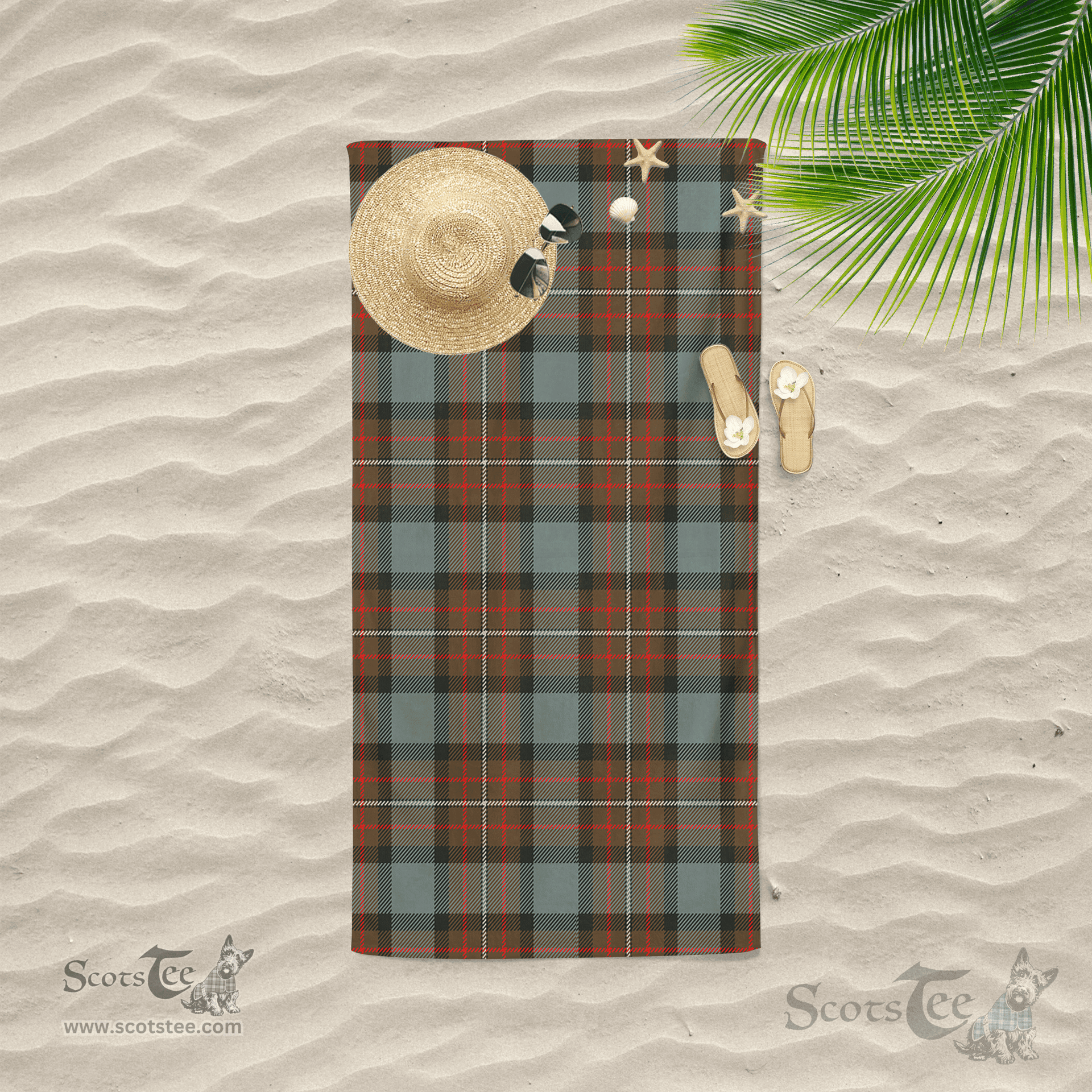 Scottish Ferguson Weathered Clan Tartan Beach Towel