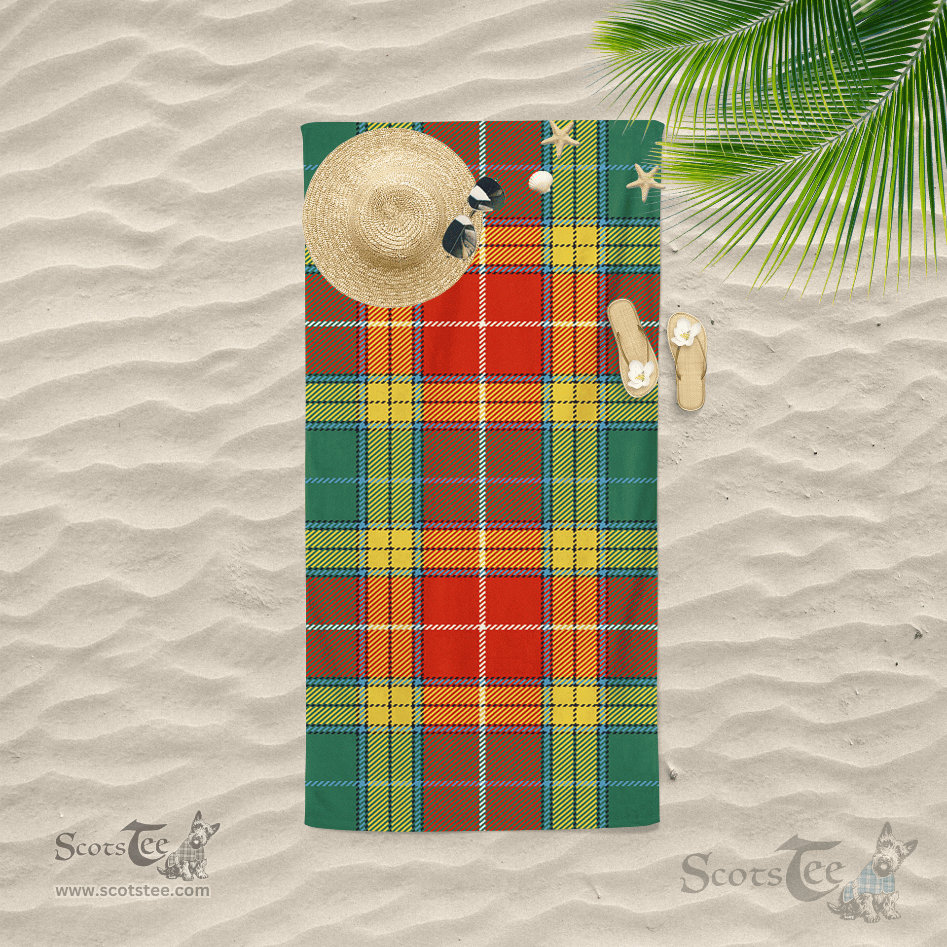 Scottish Buchanan Old Sett Clan Tartan Beach Towel