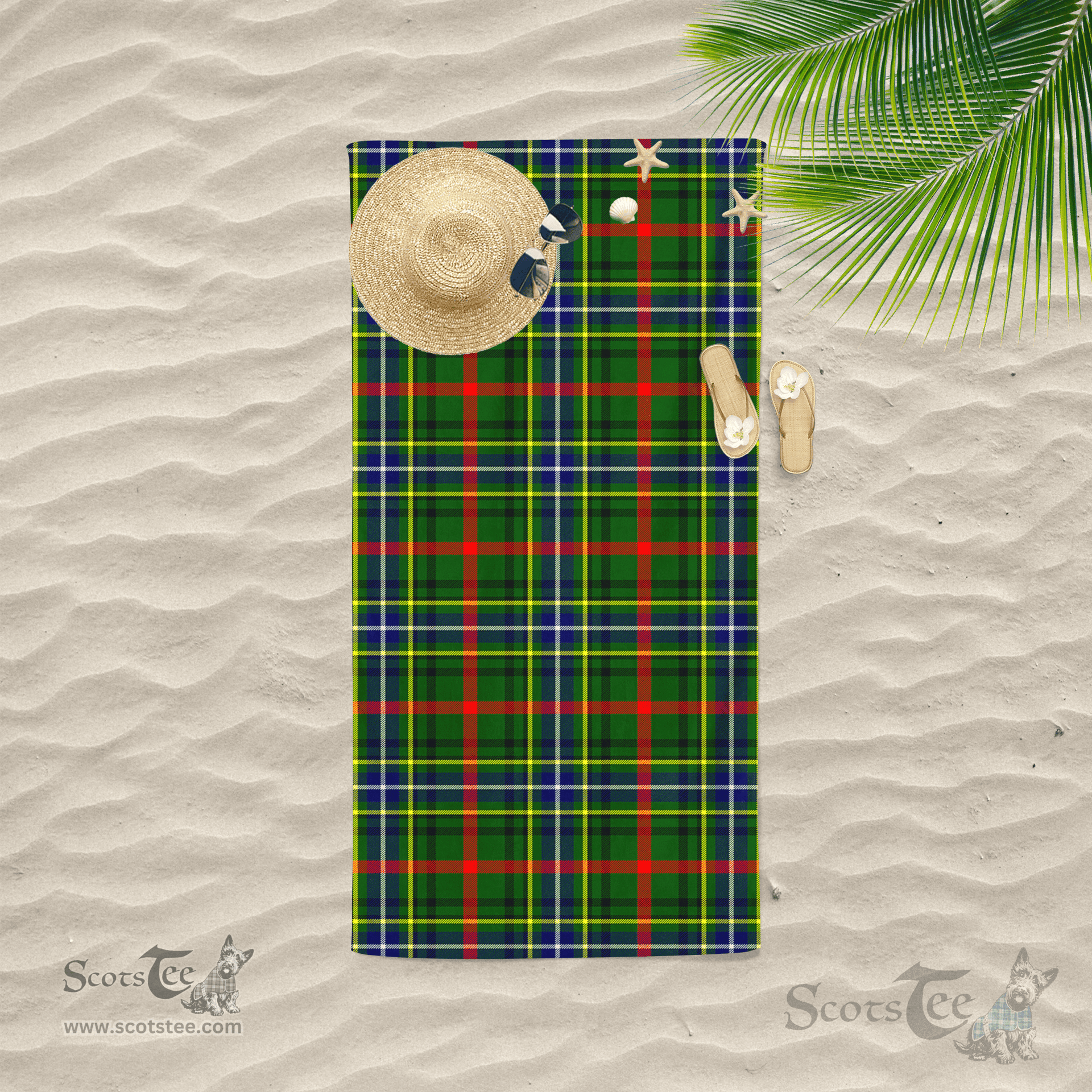 Scottish Bisset Pattern Clan Tartan Beach Towel