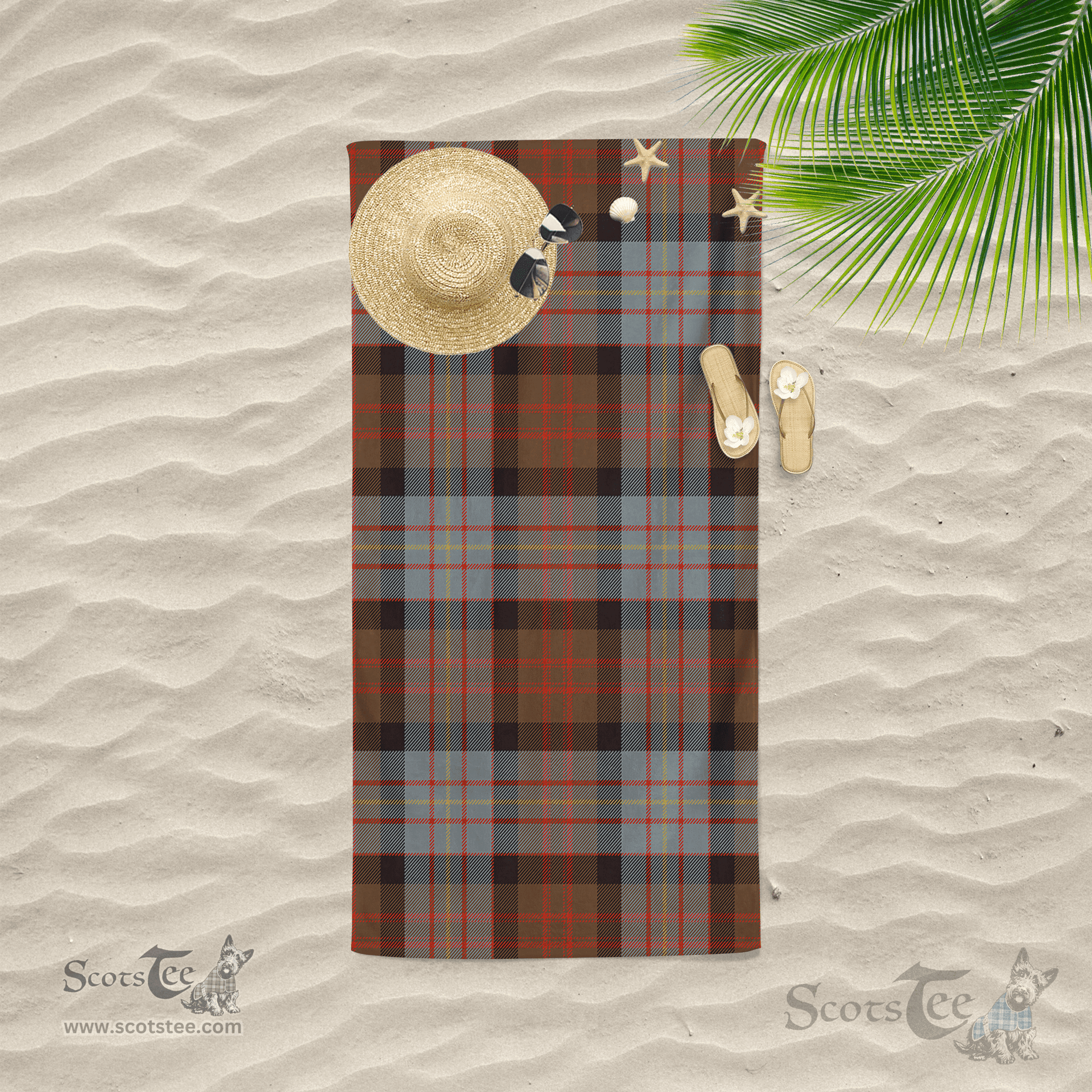 Scottish Cameron Of Erracht Weathered Clan Tartan Beach Towel