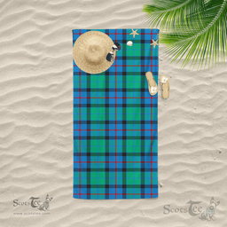 Scottish Flower Of Scotland Clan Tartan Beach Towel