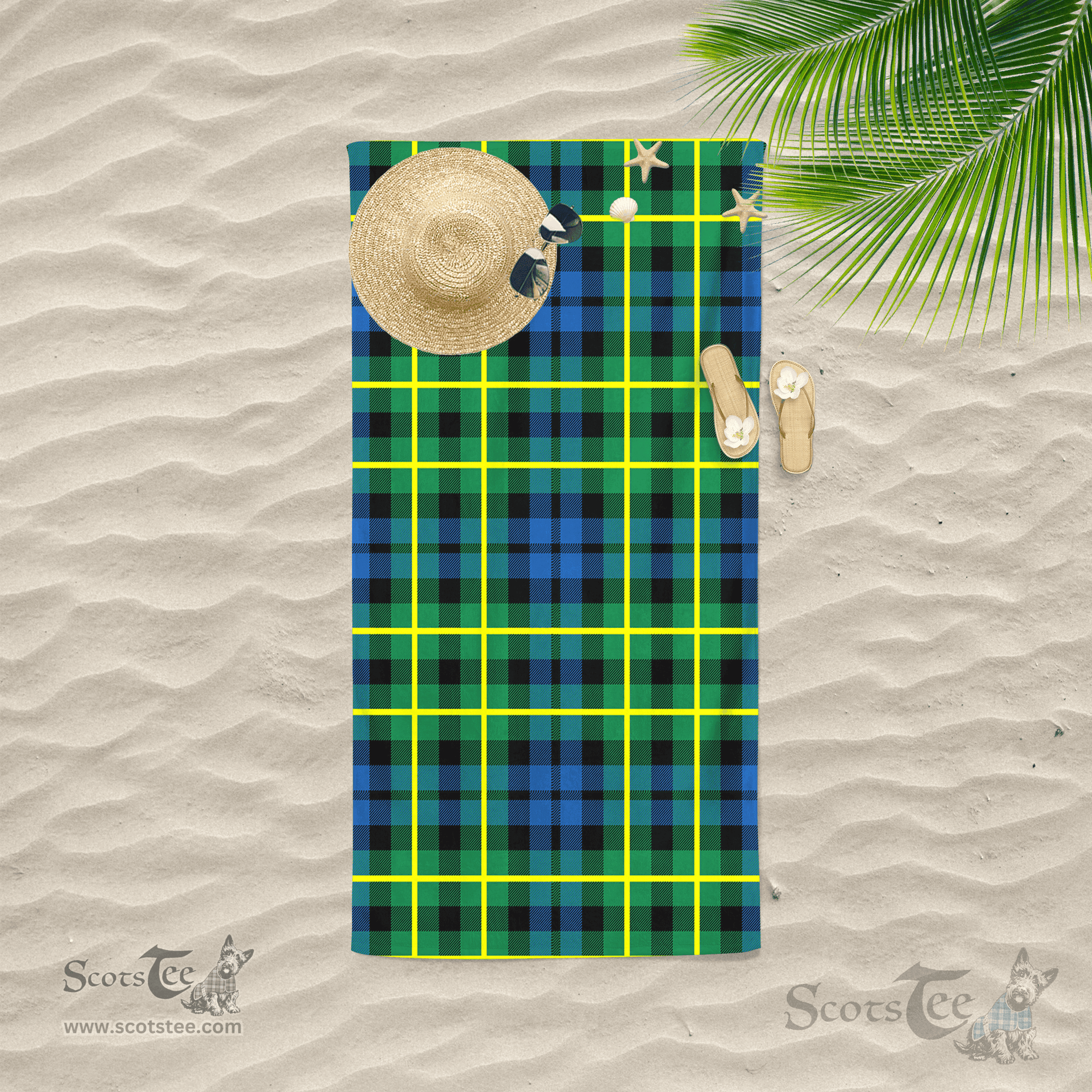 Scottish Campbell Of Breadalbane Ancient Clan Tartan Beach Towel