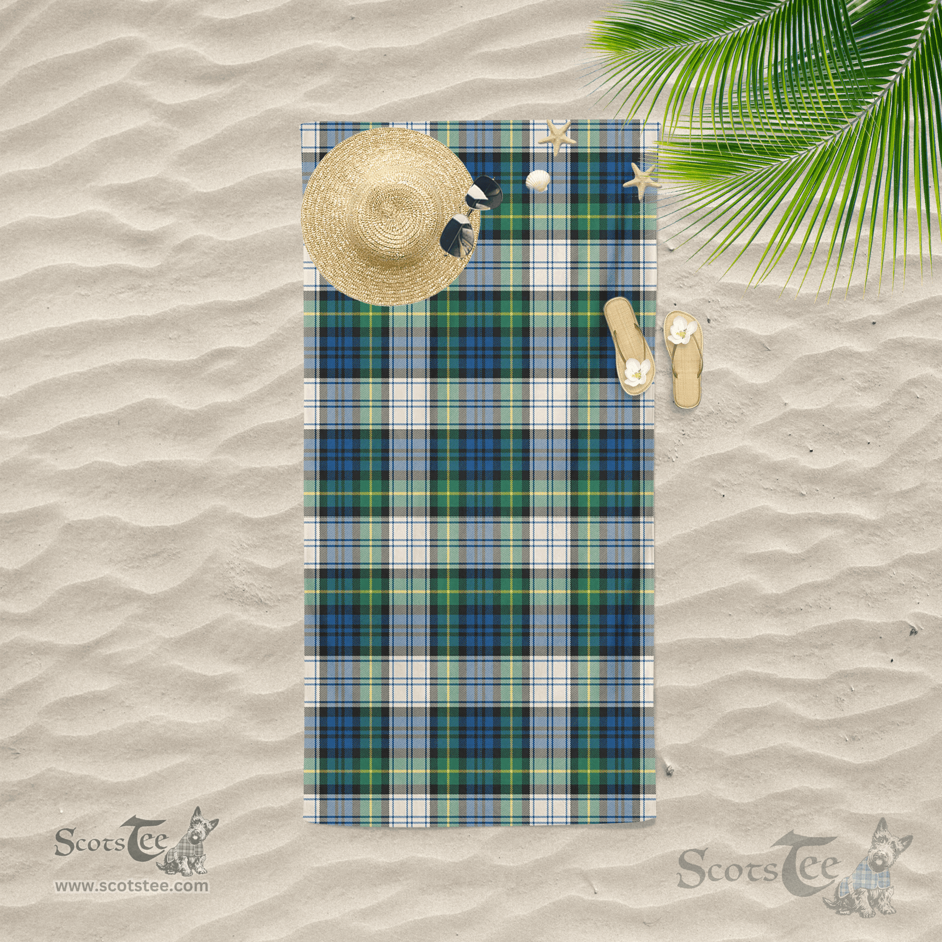 Scottish Gordon Dress Ancient Clan Tartan Beach Towel