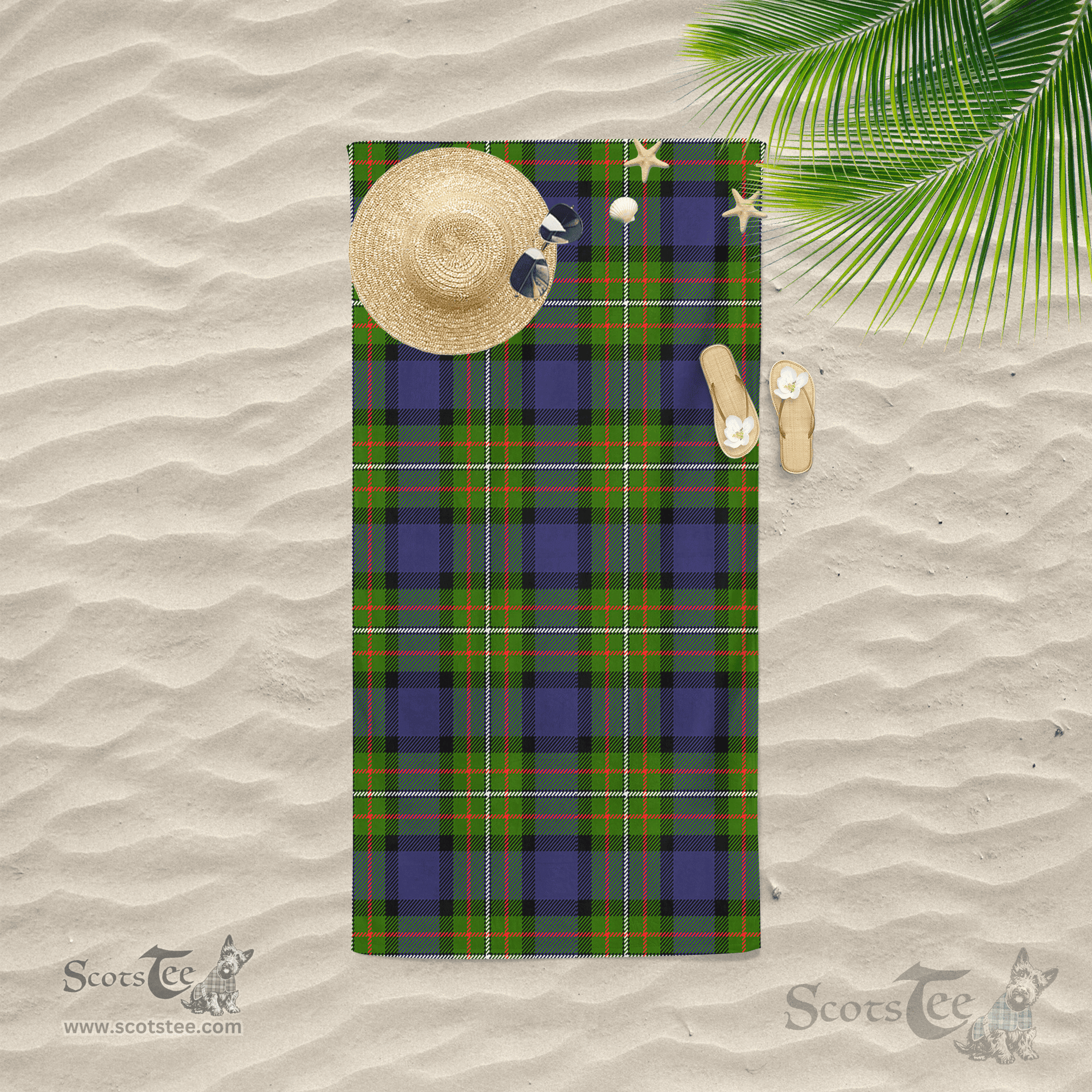 Scottish Ferguson Modern Clan Tartan Beach Towel