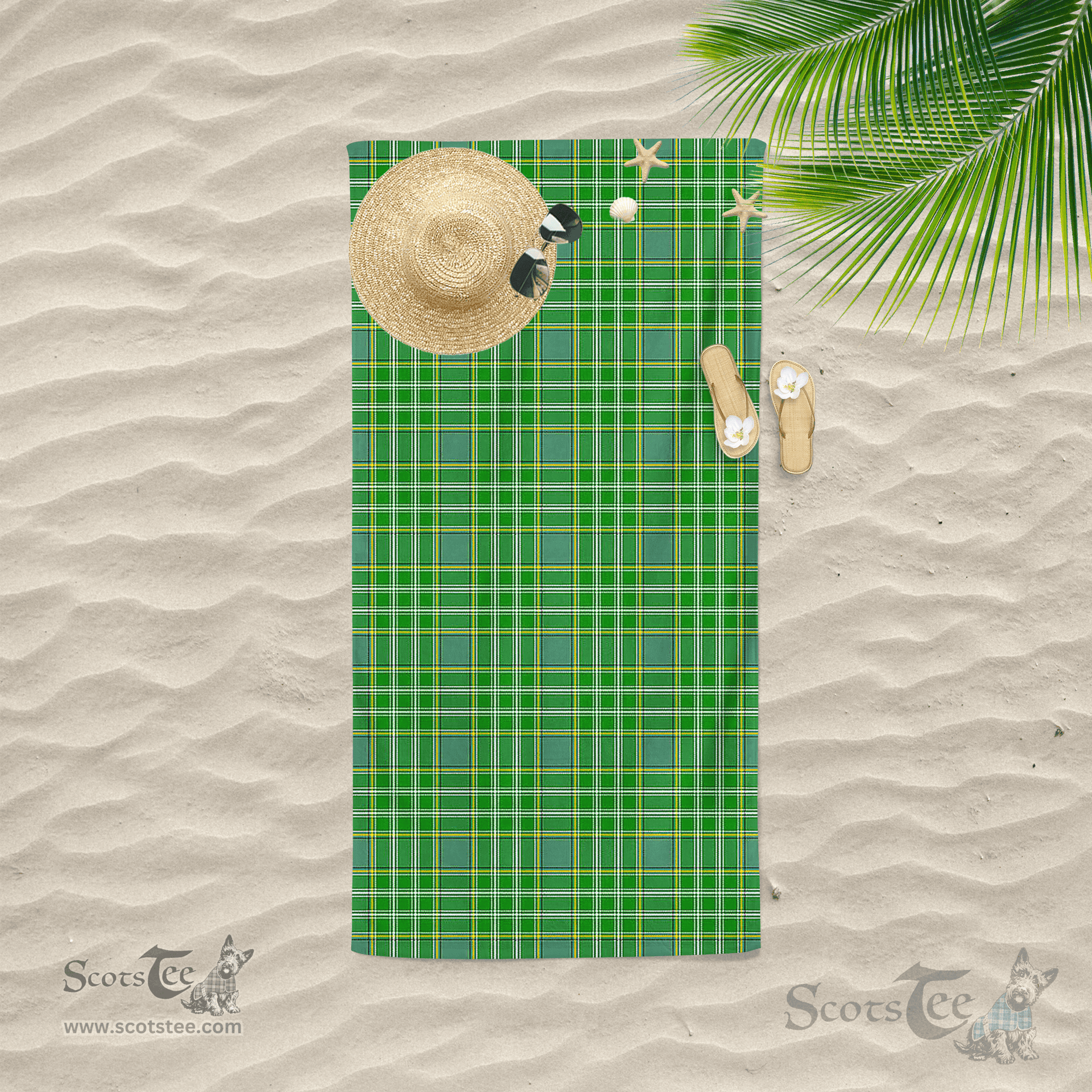 Scottish Currie Clan Tartan Beach Towel