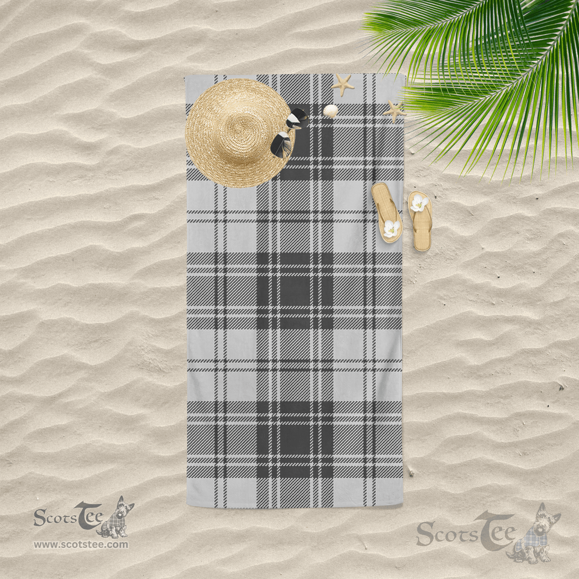 Scottish Glen Grey Clan Tartan Beach Towel