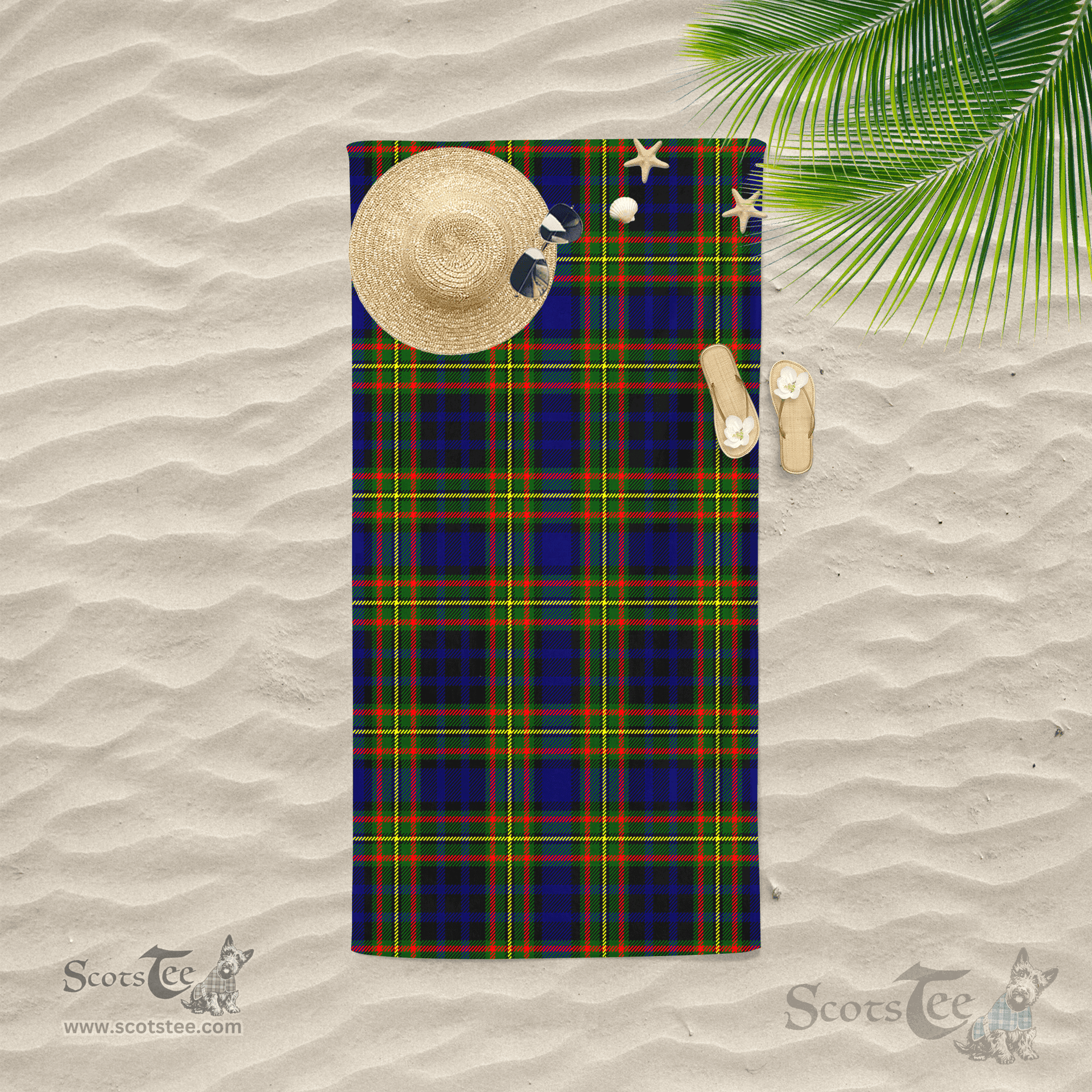 Scottish Clelland Clan Tartan Beach Towel