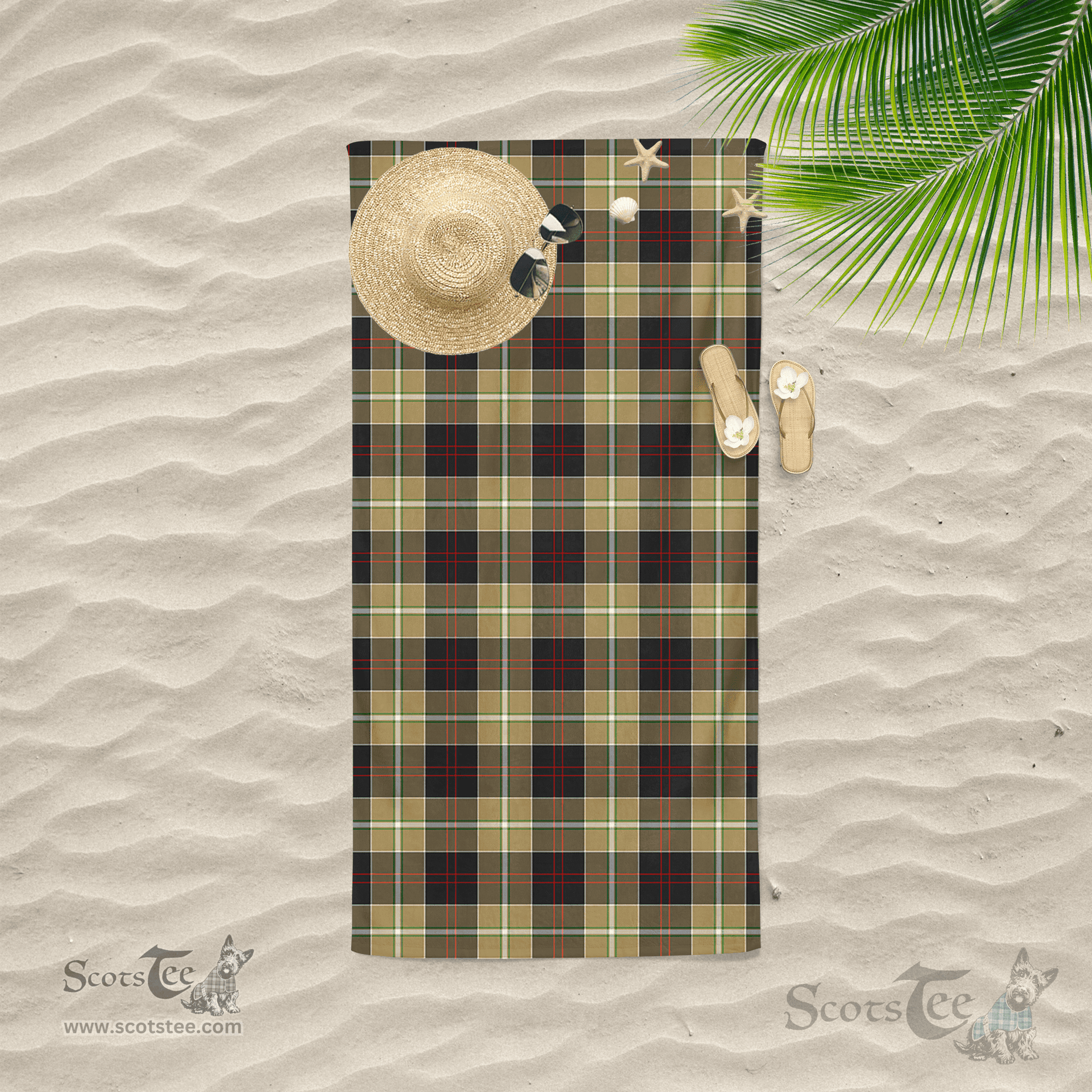 Scottish Dunlop Hunting Clan Tartan Beach Towel