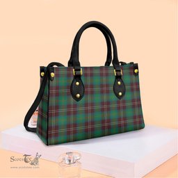 ScotsTee Shop Scottish Chisholm Hunting Ancient Clan Tartan Leather Bag with Shoulder Strap