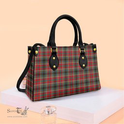 ScotsTee Shop Scottish Anderson of Arbrake Clan Tartan Leather Bag with Shoulder Strap