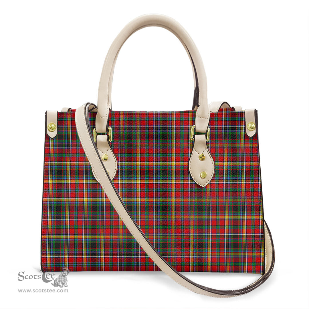 ScotsTee Shop Scottish Anderson of Arbrake Clan Tartan Leather Bag with Shoulder Strap