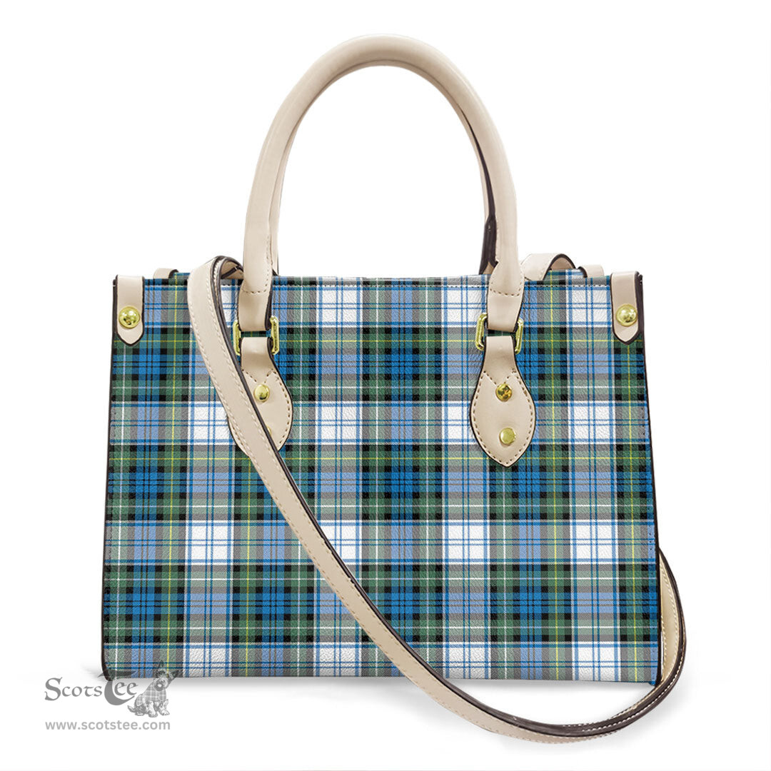 ScotsTee Shop Scottish Campbell Dress Ancient Clan Tartan Leather Bag with Shoulder Strap