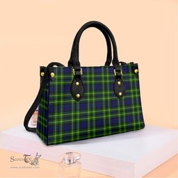 ScotsTee Shop Scottish Campbell of Breadalbane Modern Clan Tartan Leather Bag with Shoulder Strap