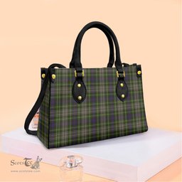ScotsTee Shop Scottish Davidson Tulloch Dress Clan Tartan Leather Bag with Shoulder Strap