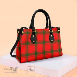 ScotsTee Shop Scottish MacDonald of Sleat Clan Tartan Leather Bag with Shoulder Strap