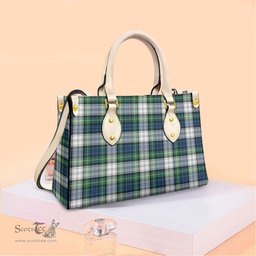 ScotsTee Shop Scottish Gordon Dress Ancient Clan Tartan Leather Bag with Shoulder Strap