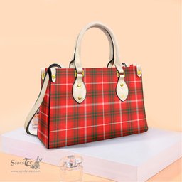 ScotsTee Shop Scottish Duke of Rothesay Modern Clan Tartan Leather Bag with Shoulder Strap