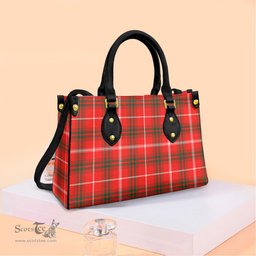 ScotsTee Shop Scottish Duke of Rothesay Modern Clan Tartan Leather Bag with Shoulder Strap