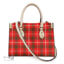 ScotsTee Shop Scottish Duke of Rothesay Modern Clan Tartan Leather Bag with Shoulder Strap