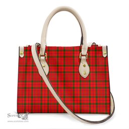 ScotsTee Shop Scottish MacDonnell of Keppoch Modern Clan Tartan Leather Bag with Shoulder Strap