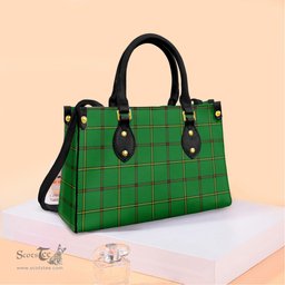 ScotsTee Shop Scottish Don Tribe of Mar Clan Tartan Leather Bag with Shoulder Strap