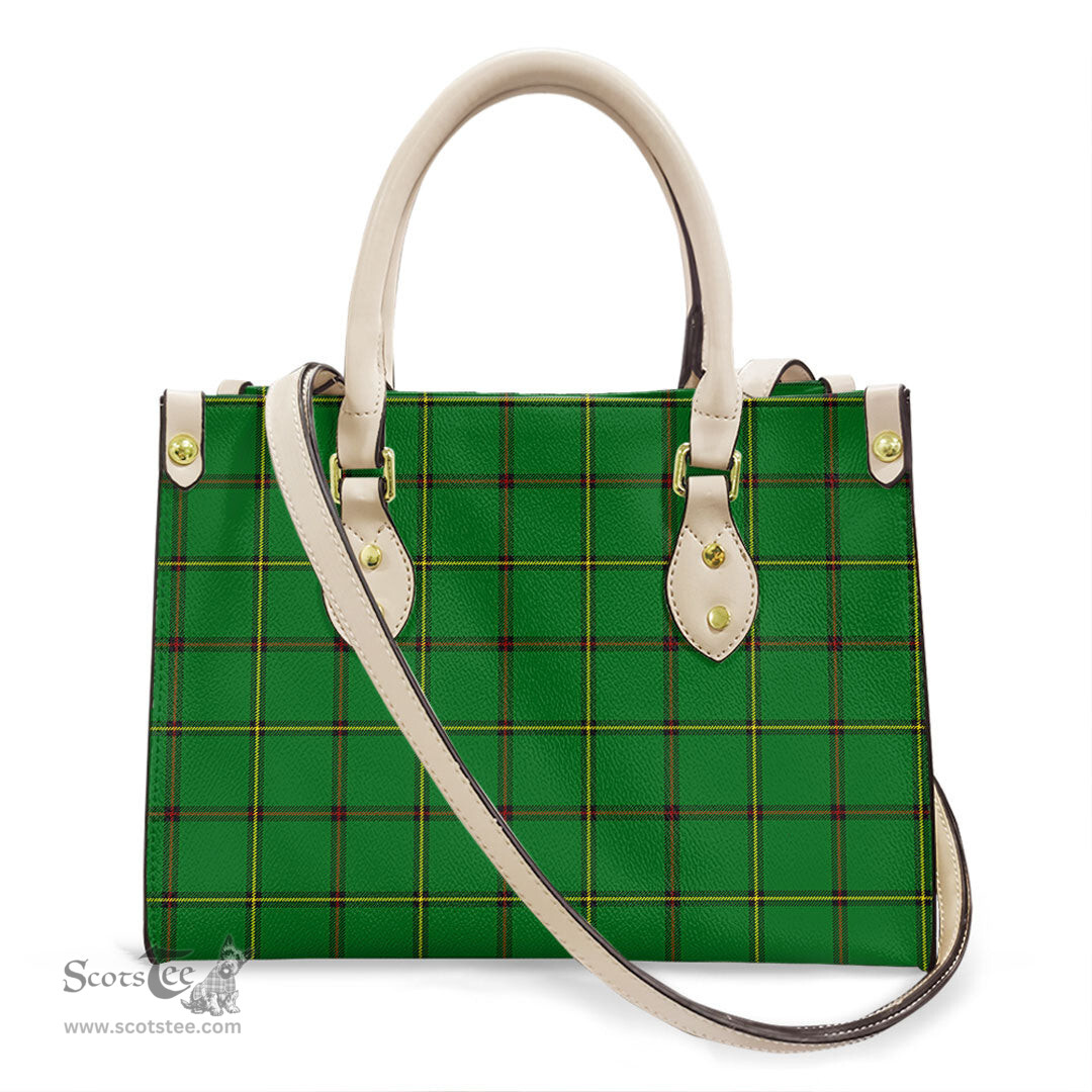 ScotsTee Shop Scottish Don Tribe of Mar Clan Tartan Leather Bag with Shoulder Strap