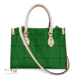 ScotsTee Shop Scottish Don Tribe of Mar Clan Tartan Leather Bag with Shoulder Strap